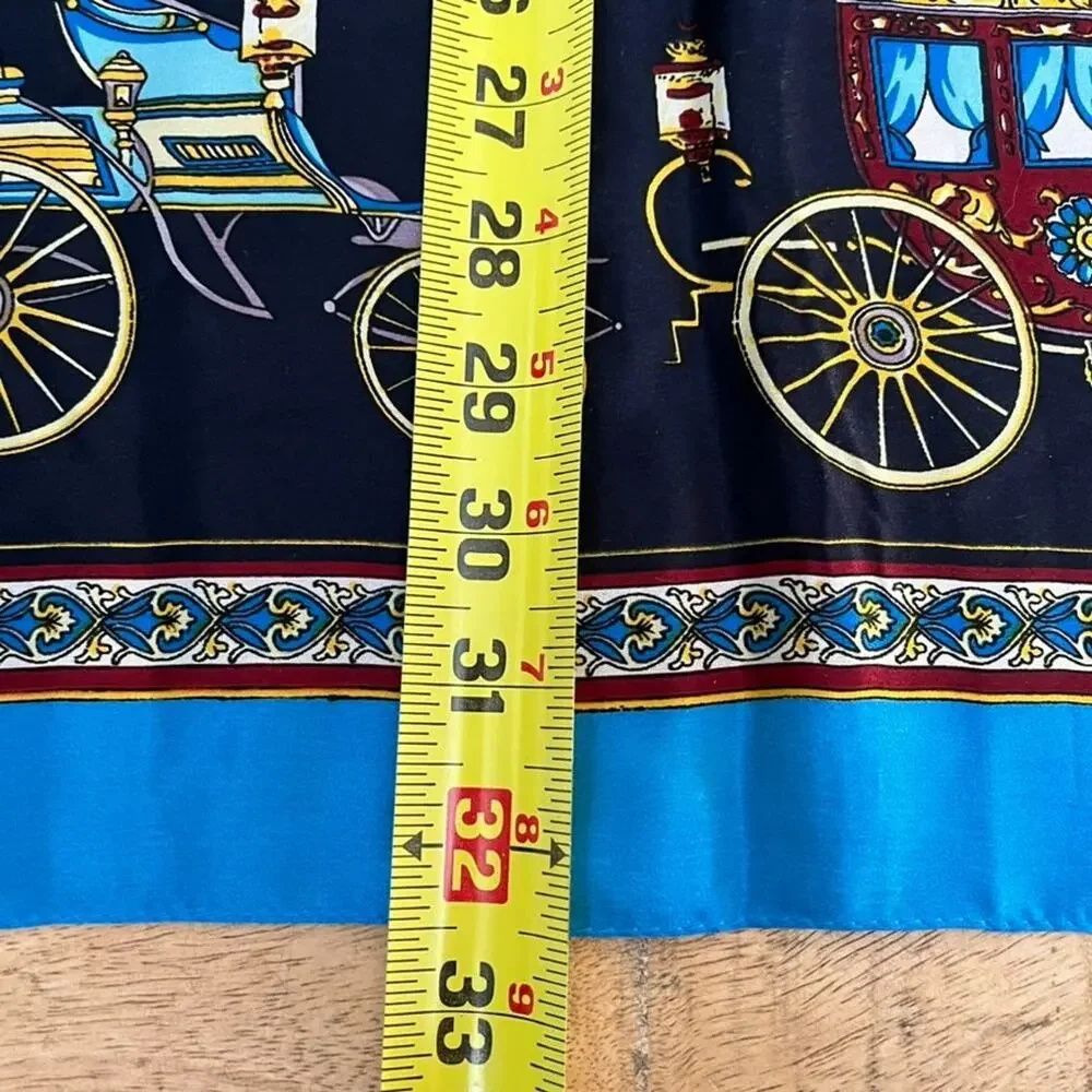 Small Silk Scarf Women's Fashion Carriages Equestrian Neckerchief Square